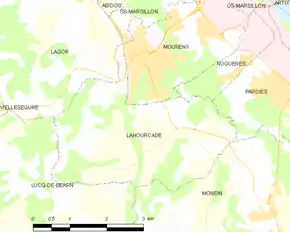 Poziția localității Lahourcade