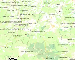 Poziția localității Lanne-en-Barétous