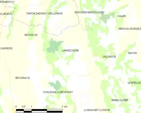 Poziția localității Lannecaube