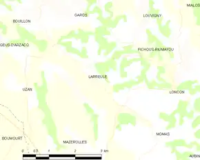 Poziția localității Larreule