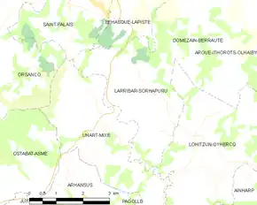 Poziția localității Larribar-Sorhapuru