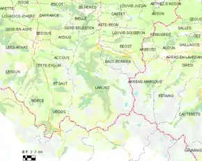 Poziția localității Laruns