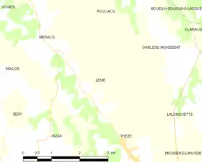 Poziția localității Lème