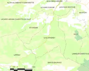 Poziția localității Licq-Athérey