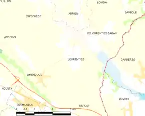 Poziția localității Lourenties