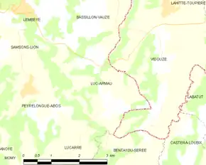 Poziția localității Luc-Armau