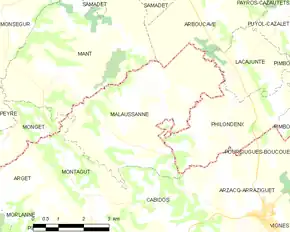 Poziția localității Malaussanne