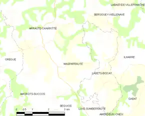 Poziția localității Masparraute