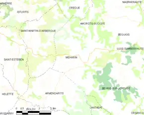 Poziția localității Méharin