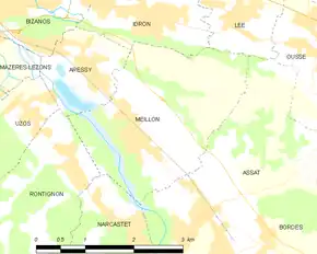 Poziția localității Meillon