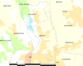 Poziția localității Mirepeix