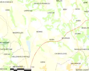 Poziția localității Momas