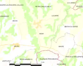 Poziția localității Momy