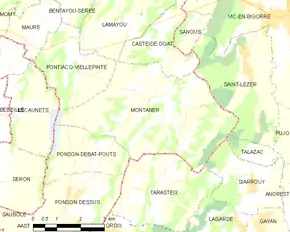 Poziția localității Montaner