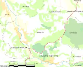 Poziția localității Montaut