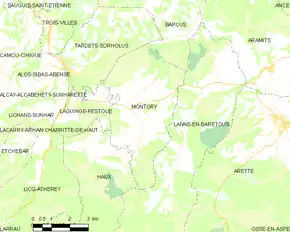 Poziția localității Montory