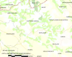 Poziția localității Morlanne