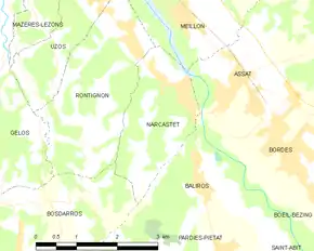 Poziția localității Narcastet