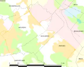 Poziția localității Noguères
