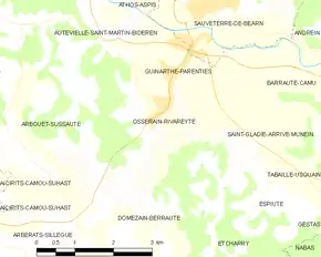 Poziția localității Osserain-Rivareyte