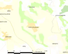 Poziția localității Poey-d'Oloron