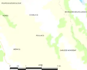 Poziția localității Pouliacq