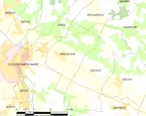Poziția localității Précilhon