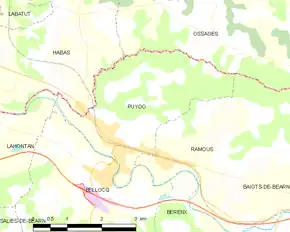 Poziția localității Puyoô