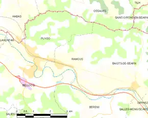 Poziția localității Ramous