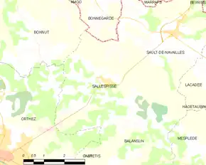 Poziția localității Sallespisse