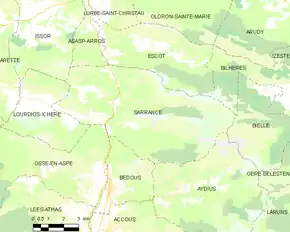 Poziția localității Sarrance