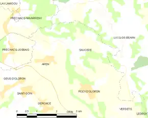 Poziția localității Saucède