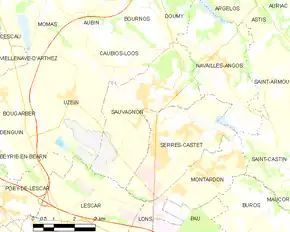 Poziția localității Sauvagnon