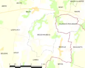 Poziția localității Sedze-Maubecq