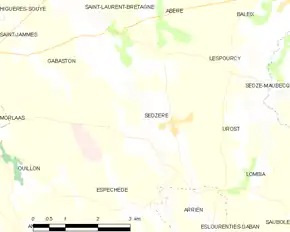 Poziția localității Sedzère
