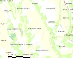 Poziția localității Séméacq-Blachon