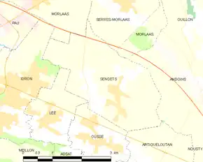 Poziția localității Sendets