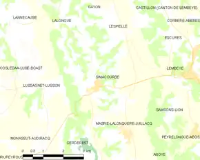 Poziția localității Simacourbe
