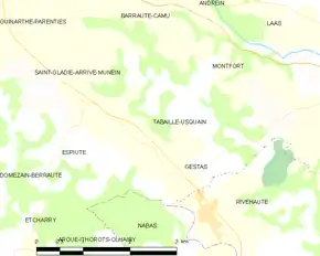 Poziția localității Tabaille-Usquain