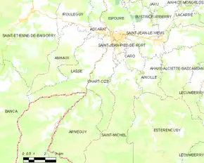 Poziția localității Uhart-Cize