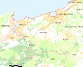 Poziția localității Urrugne