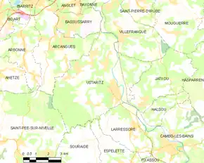 Poziția localității Ustaritz