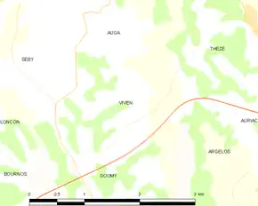 Poziția localității Viven