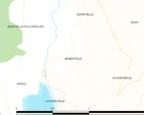Poziția localității Armenteule