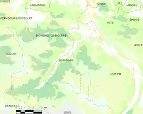 Poziția localității Beaudéan