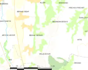 Poziția localității Bernac-Dessus
