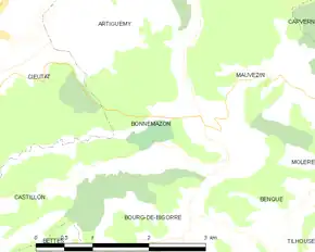 Poziția localității Bonnemazon