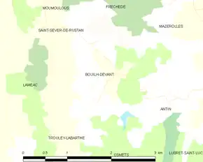 Poziția localității Bouilh-Devant