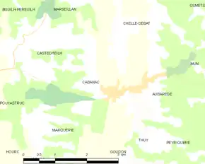 Poziția localității Cabanac