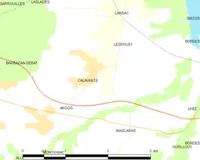 Poziția localității Calavanté